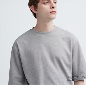 Uniqlo AIRism COTTON STRIPED CREW NECK OVERSIZED T-SHIRT